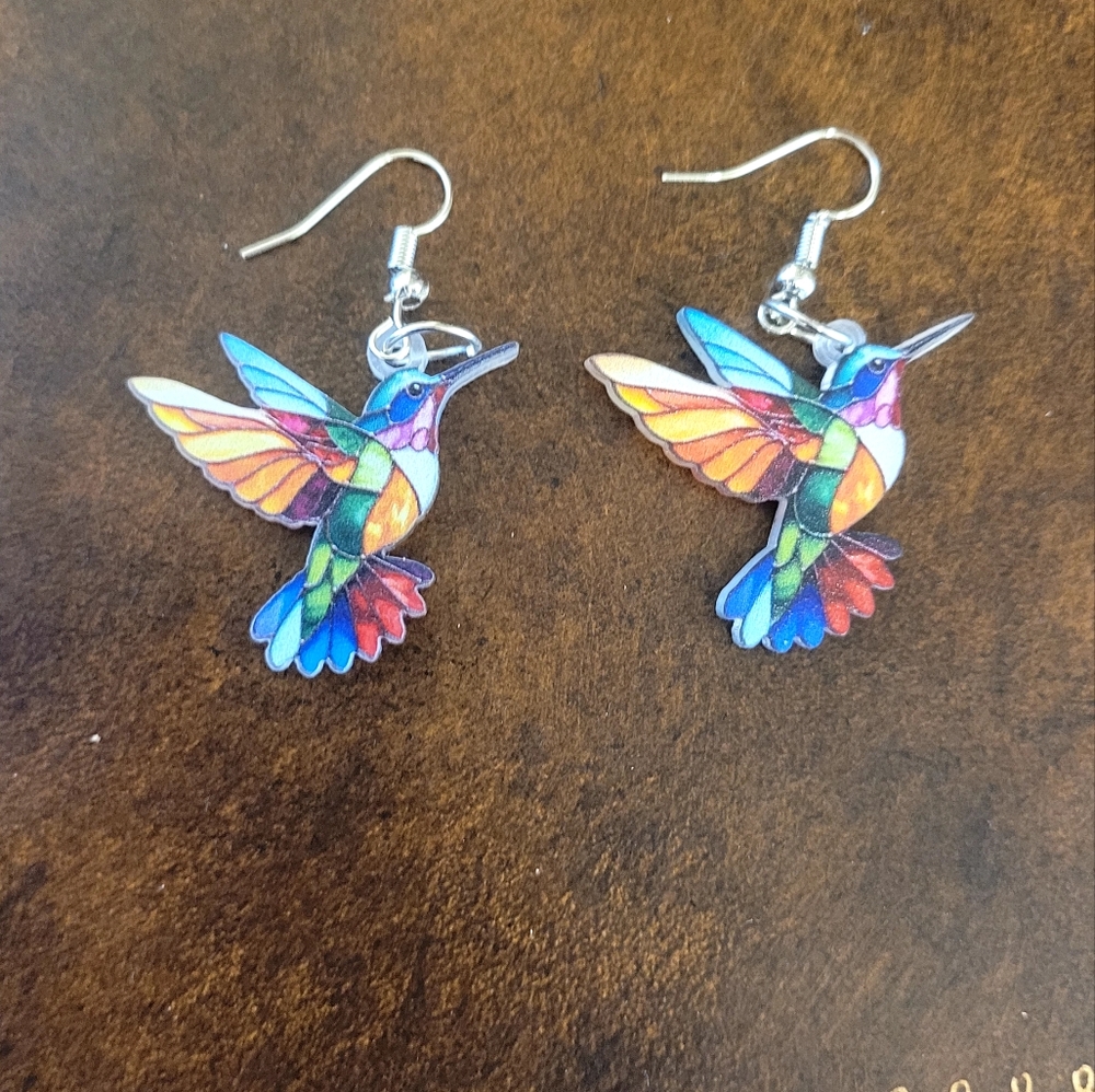 SHEIN Multicolor Hummingbird Earrings